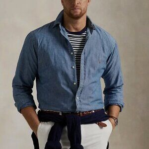 Polo Ralph Lauren Men's Classic-Fit Denim Shirt Blue Size 3XB